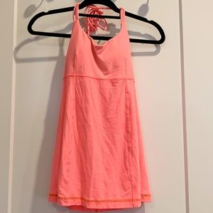 Lululemon Orange Halter Tank workout top with open back!